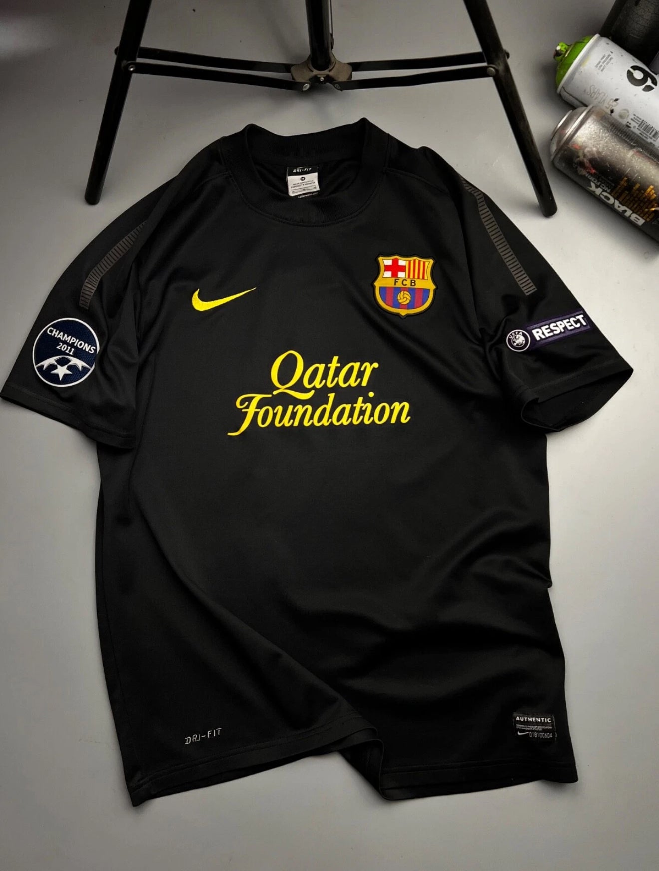 FCB Barça Visitante negra 11/12 Retro Vintange